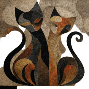 Abstract Cats V2 Vinyl Car Decal Sticker – Waterproof & UV-Resistant 