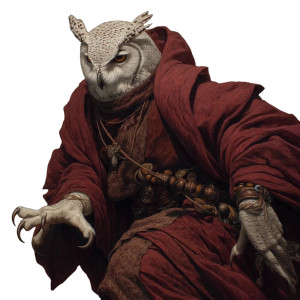 Horned Owl Monk Vinyl Car Decal Sticker – Waterproof & UV-Resistant 