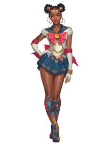 African Sailor Moon Vinyl Car Decal Sticker – Waterproof & UV-Resistant 