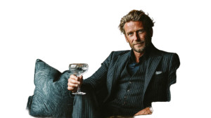 Stylish Man Toasting Vinyl Car Decal Sticker – Waterproof & UV-Resistant 