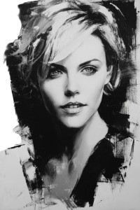 Abstract Theron Portrait Vinyl Car Decal Sticker – Waterproof & UV-Resistant 