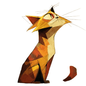 Stylized Cartoon Cat V2 Vinyl Car Decal Sticker – Waterproof & UV-Resistant 