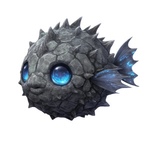 Magical Stone Pufferfish Vinyl Car Decal Sticker – Waterproof & UV-Resistant 