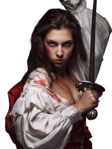 Female Musketeer V2 Vinyl Car Decal Sticker – Waterproof & UV-Resistant 