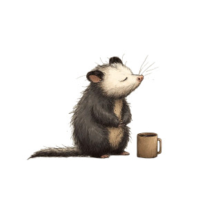 Hissing Coffee Possum Vinyl Car Decal Sticker – Waterproof & UV-Resistant 