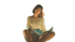 Young Girl Reading V2 Vinyl Car Decal Sticker – Waterproof & UV-Resistant 