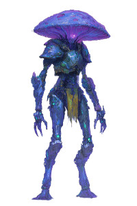 Armored Mushroom Humanoid Vinyl Car Decal Sticker – Waterproof & UV-Resistant 