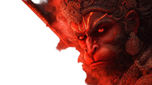 Fiery Hanuman Vinyl Car Decal Sticker – Waterproof & UV-Resistant 