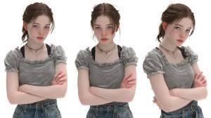 Teen Girl Poses Vinyl Car Decal Sticker – Waterproof & UV-Resistant 