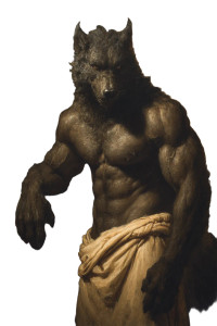Muscular Werewolf Bathhouse Vinyl Car Decal Sticker – Waterproof & UV-Resistant 