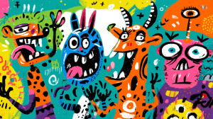 Playful Cartoon Friends Vinyl Car Decal Sticker – Waterproof & UV-Resistant 