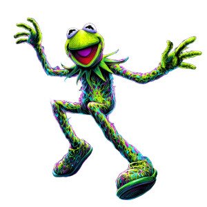 Kermit Anime Dance Vinyl Car Decal Sticker – Waterproof & UV-Resistant 