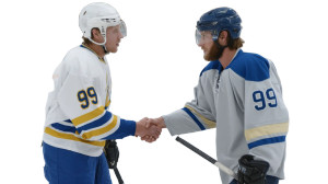 Hockey Players Handshake Vinyl Car Decal Sticker – Waterproof & UV-Resistant 