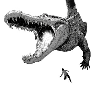 Surreal Chase Scene Vinyl Car Decal Sticker – Waterproof & UV-Resistant 