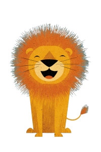 Happy Geometric Lion V3 Vinyl Car Decal Sticker – Waterproof & UV-Resistant 