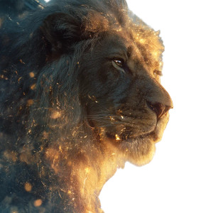 Golden Lion Projection Vinyl Car Decal Sticker – Waterproof & UV-Resistant 