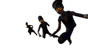 Futuristic Children Playing Vinyl Car Decal Sticker – Waterproof & UV-Resistant 