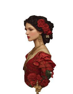 Woman With Roses V5 Vinyl Car Decal Sticker – Waterproof & UV-Resistant 