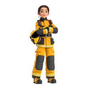 Confident Firefighter Cartoon Vinyl Car Decal Sticker – Waterproof & UV-Resistant Confident Firefighter Cartoon Vinyl Car Decal Sticker – Waterproof & UV-Resistant