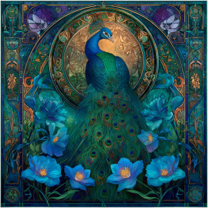 Art Nouveau Peacock V3 Vinyl Car Decal Sticker – Waterproof & UV-Resistant Art Nouveau Peacock V3 Vinyl Car Decal Sticker – Waterproof & UV-Resistant