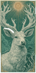 White Deer Tarot Vinyl Car Decal Sticker – Waterproof & UV-Resistant 