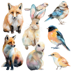 Cute Watercolor Animals Vinyl Car Decal Sticker – Waterproof & UV-Resistant Cute Watercolor Animals Vinyl Car Decal Sticker – Waterproof & UV-Resistant