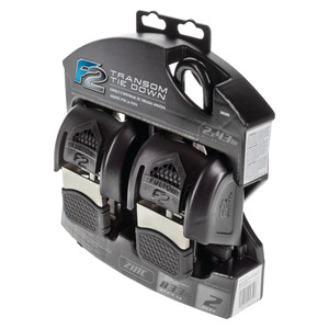F2 Boat Transom Tie Down Straps | Eliminate Slippage | 2500lb Break Strength | Retractable | Vinyl Coated J-Hooks F2 Boat Transom Tie Down Straps | Eliminate Slippage | 2500lb Break Strength | Retractable | Vinyl Coated J-Hooks