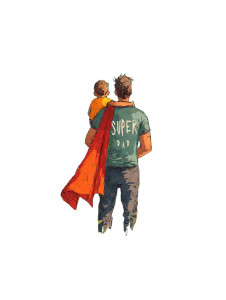 Super Dad Cartoon Vinyl Car Decal Sticker – Waterproof & UV-Resistant 