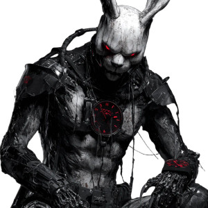 Evil Animatronic Bunny Vinyl Car Decal Sticker – Waterproof & UV-Resistant 