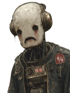 Sad Robot Vinyl Car Decal Sticker – Waterproof & UV-Resistant 