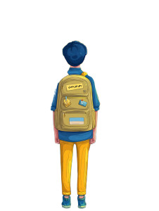 Stylized Schoolboy Illustration Vinyl Car Decal Sticker – Waterproof & UV-Resistant 