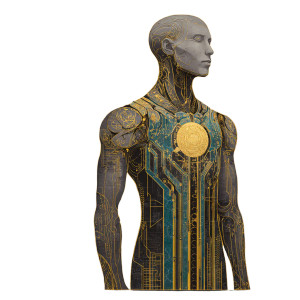 Futuristic Human Schema Vinyl Car Decal Sticker – Waterproof & UV-Resistant 