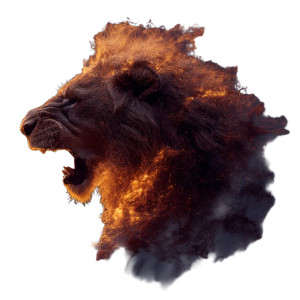 Fiery Lion Silhouette Vinyl Car Decal Sticker – Waterproof & UV-Resistant 