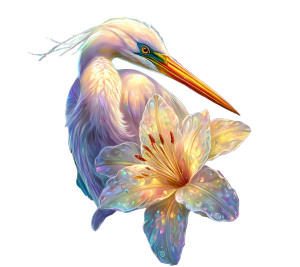 White Egret Orchid V2 Vinyl Car Decal Sticker – Waterproof & UV-Resistant 