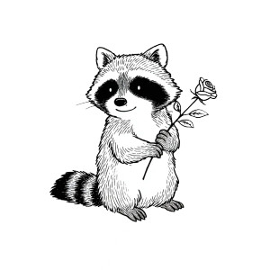 Adorable Raccoon Rose Vinyl Car Decal Sticker – Waterproof & UV-Resistant Adorable Raccoon Rose Vinyl Car Decal Sticker – Waterproof & UV-Resistant