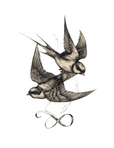 Swallows Infinity Tattoo Vinyl Car Decal Sticker – Waterproof & UV-Resistant Swallows Infinity Tattoo Vinyl Car Decal Sticker – Waterproof & UV-Resistant