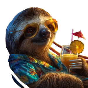 Beach Sloth Vinyl Car Decal Sticker – Waterproof & UV-Resistant 