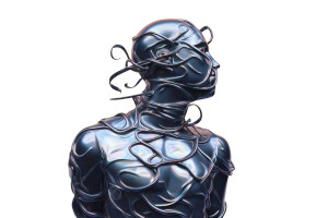 Futuristic Humanoid Figure V4 Vinyl Car Decal Sticker – Waterproof & UV-Resistant 