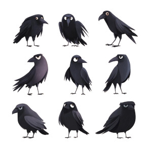 Black Raven Birds Vinyl Car Decal Sticker – Waterproof & UV-Resistant 