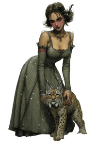 Woman With Lynx Vinyl Car Decal Sticker – Waterproof & UV-Resistant 