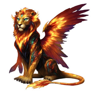 Lion-Phoenix Hybrid Vinyl Car Decal Sticker – Waterproof & UV-Resistant 