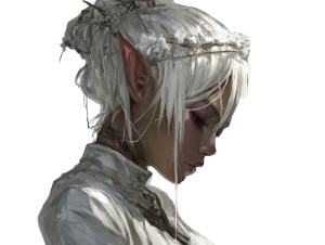 Albino Elf Girl Vinyl Car Decal Sticker – Waterproof & UV-Resistant 