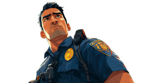 Police Officer Cartoon Vinyl Car Decal Sticker – Waterproof & UV-Resistant 