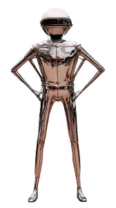 Metallic Robot Pose Vinyl Car Decal Sticker – Waterproof & UV-Resistant 