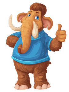 Whimsical Cartoon Mammoth Vinyl Car Decal Sticker – Waterproof & UV-Resistant 