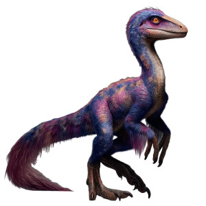 Brightly Feathered Velociraptor Vinyl Car Decal Sticker – Waterproof & UV-Resistant 