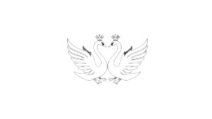 Crowned Swans Logo Vinyl Car Decal Sticker – Waterproof & UV-Resistant 