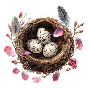 Cozy Bird Nest Vinyl Car Decal Sticker – Waterproof & UV-Resistant 