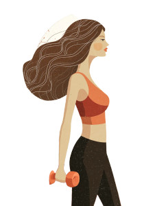 Stylized Fitness Woman Vinyl Car Decal Sticker – Waterproof & UV-Resistant 