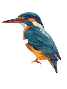 Stylized Kingfisher Vinyl Car Decal Sticker – Waterproof & UV-Resistant 
